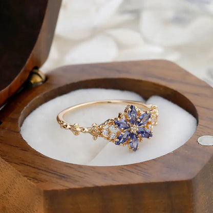Elegant S925 14K Opal Zircon Luxury Ring