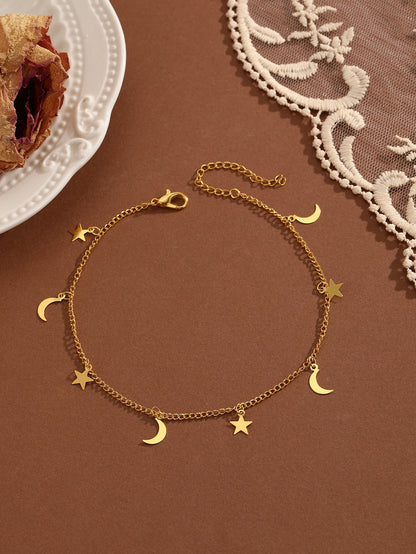 QIAMNI Summer Bohemia Crystal Cubic Zirconia Anklet For Women Girls Ankle Bracelet Leg Chain Beach Party Travel Foot Jewelry