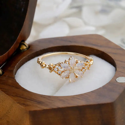 Elegant S925 14K Opal Zircon Luxury Ring